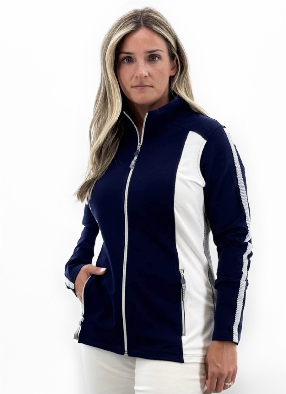 ORLY Veste sport style nautique ornée de galon rayé Taille XXL