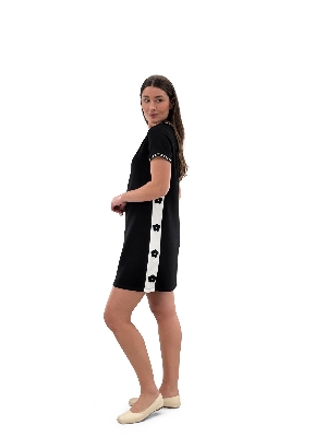 ORLY Robe avec bandes contrastantes aux côtés C-Noir