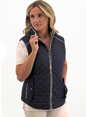 ORLY Veste sans manche réversible uni ou à motif C- Marine