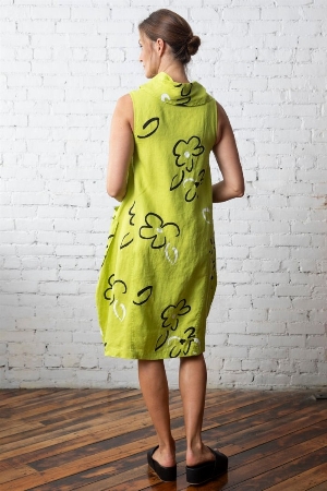 OLIVIA Robe sans manche à col retombant C-Lime Taille XL
