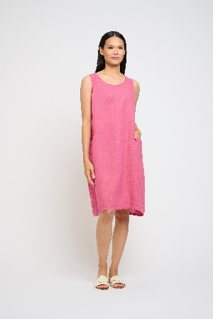 PISTACHE Robe sans manche avec poches devant C-Fraise