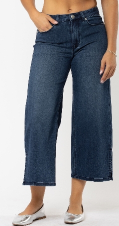 CARRELI Jeans de style gaucho  C-Marine délavé