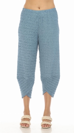 INOAH Capri à jambes larges en tissu gaufré C-Denim