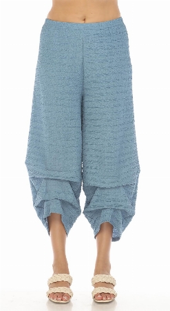 INOAH Pantalon à jambes larges plissées au bas C-Denim