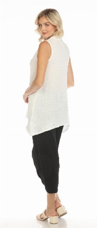 INOAH Tunique sans manche en tissu gaufré C-Blanc