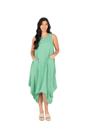 M ITALY Robe longue avec drapé sur les côtés C-Jade