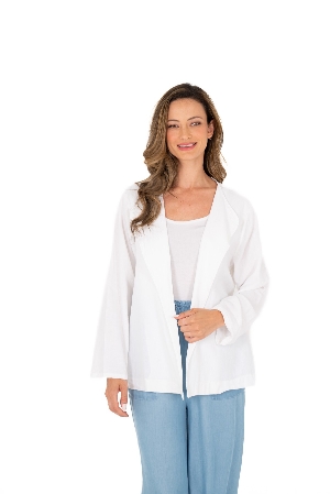 M ITALY Veste sans bouton à manches longues C-Blanc