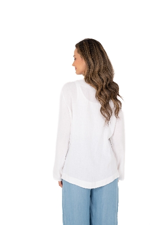 M ITALY Veste sans bouton à manches longues C-Blanc Taille S