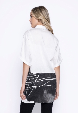 PICADILLY Chemisier surdimensionné imprimé C-Blanc Taille M