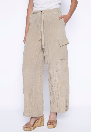 PICADILLY Pantalon cargo à jambes larges C-Kaki clair