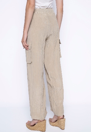 PICADILLY Pantalon cargo à jambes larges C-Kaki clair