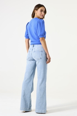 GARCIA Chandail écourté à manches courtes C-Bleu Taille XL