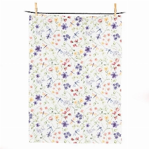 ABBOTT Linge à vaisselle Motif : Jardin et libellulles