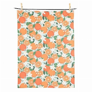 ABBOTT Linge à vaisselle Motif : Oranges et Fleurs