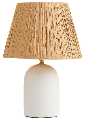 ADV Lampe à abat-jour en raffia C- Blanc et naturel