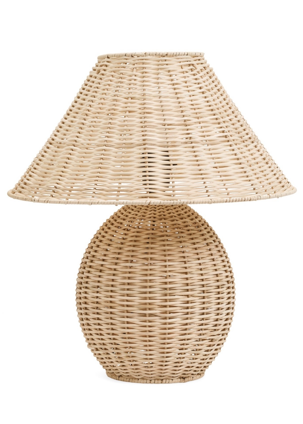 ACV Lampe de table à base et abat-jour de rotin C-Naturel