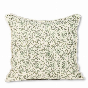 ABBOTT Coussin carré à motif floral Collection Evelyn C-Vert