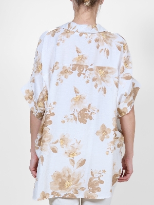 ANGELA Blouse à imprimé floral café au lait C- Beige