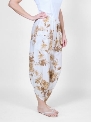 ANGELA MARA Pantalon à ourlet resserré assymétrique C-Beige