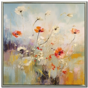STREAMLINE ART Toile avec cadre métallique ' Fleurs dans le pré'