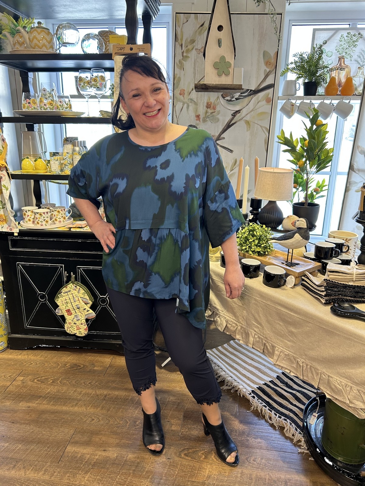 G OZÉ Blouse surdimensionnée avec détail devant C- Bleu