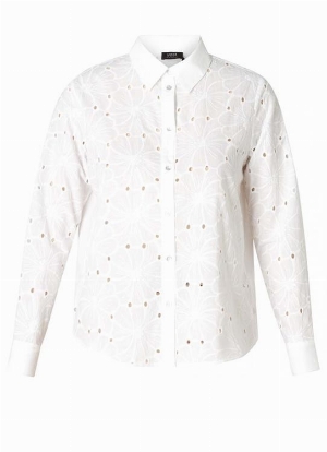 YESTA  Chemisier de broderie anglaise  C-Blanc