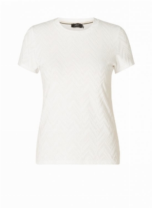 YESTA T-Shirt à motif de chevrons C- Blanc