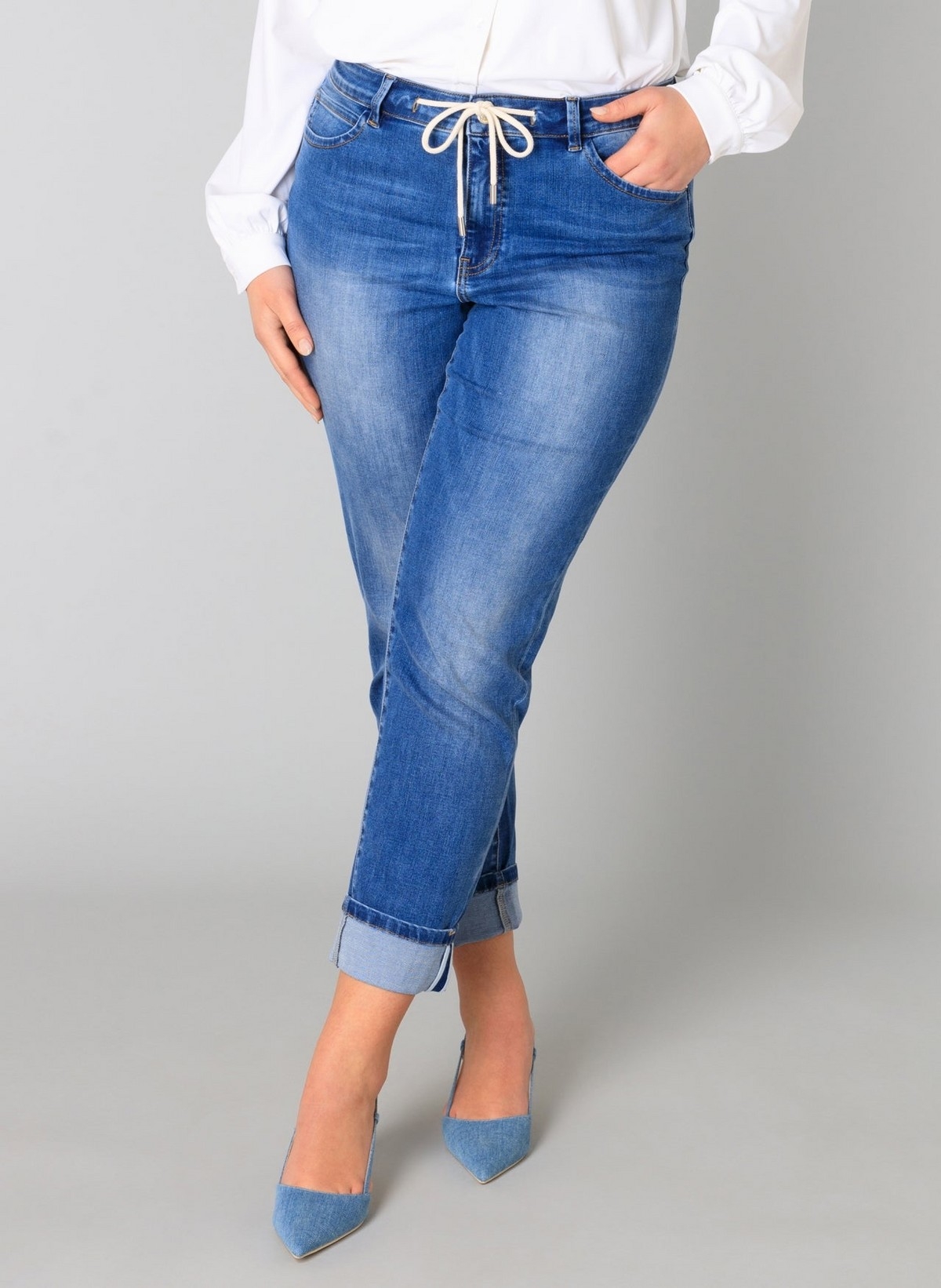 YESTA  Jeans à jambes étroites C- Bleu délavé
