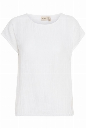 FRANSA Blouse à manches courtes C- Blanc