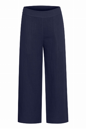 FRANSA Pantalon pull on à jambes larges C-Marine