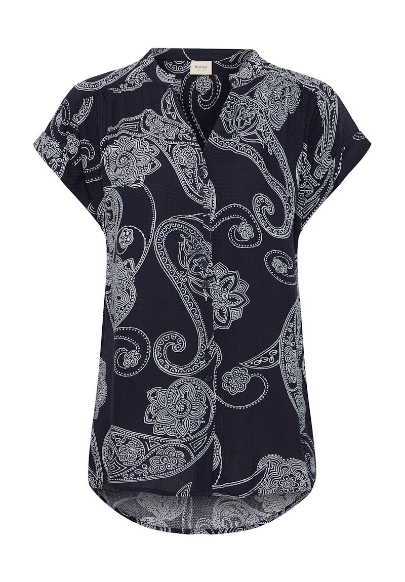 FRANSA Blouse à imprimé paisley géant C-Marine