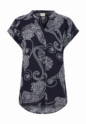 FRANSA Blouse à imprimé paisley géant C-Marine
