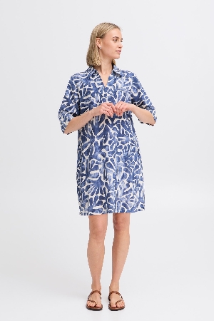 FRANSA Robe droite de style polo imprimée C-Marine
