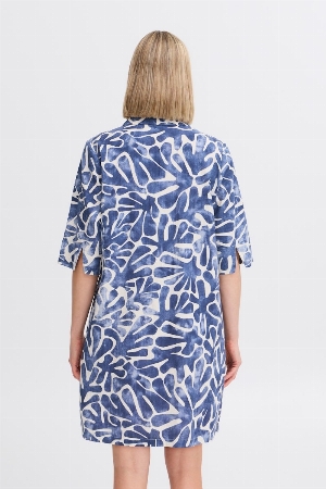 FRANSA Robe droite de style polo imprimée C-Marine