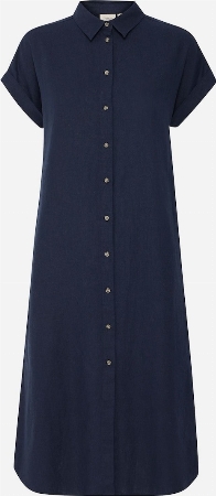 FRANSA Robe-chemisier longue C- Marine
