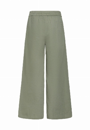 FRANSA Pantalon pull on à jambes larges C- Vert
