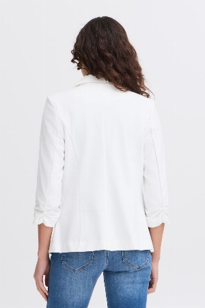 FRANSA Blazer à manches 3/4 plissées C-Blanc