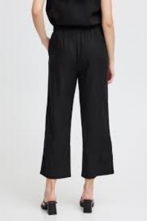 FRANSA Pantalon pull on à jambes droites C-Noir