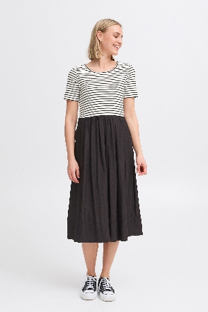 FRANSA Robe longue de style T-Shirt C- Noir combo