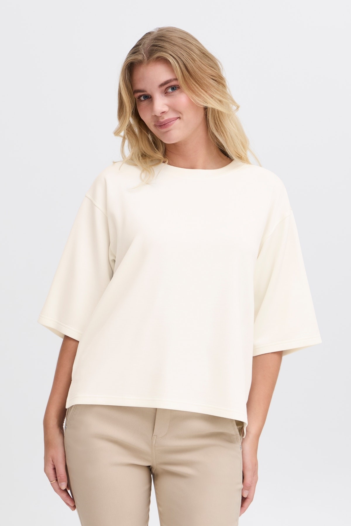 FRANSA Chandail à manches 3/4 C- Blanc Taille M