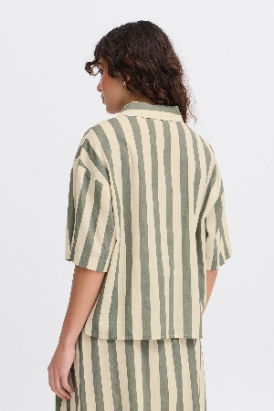 FRANSA Chemisier à larges rayures C-Vert Taille XL