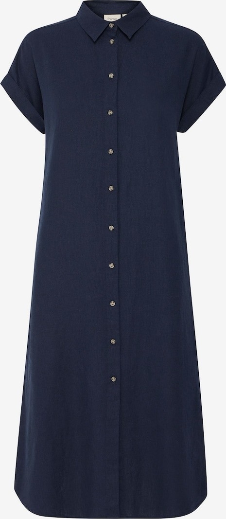 FRANSA Robe-chemisier longue C- Marine