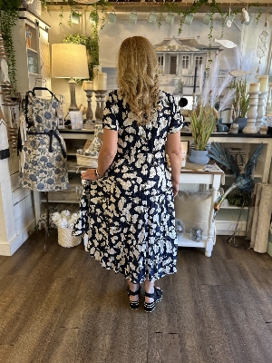 DRESS ADDICT Robe longue à manches courtes C-Marine