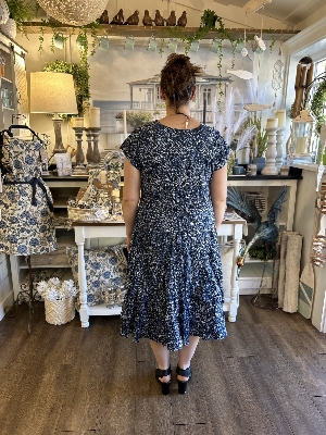 DRESS ADDICT Robe longue à imprimé géométrique C- Marine