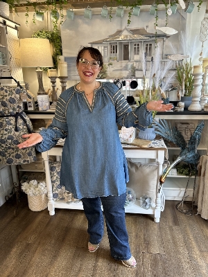 APRICOT Robe mini à imprimé aztèque C- Denim