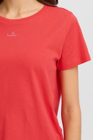 FRANSA T-Shirt avec petit logo 'Hello' à la poitrine C-Rouge