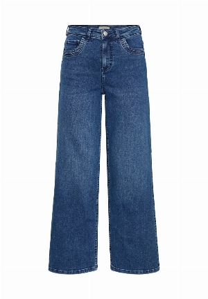 FRANSA Jeans classique à jambes larges C- Bleu moyen