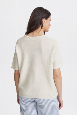 FRANSA Chandail de tricot de coton manches courtes C-Naturel
