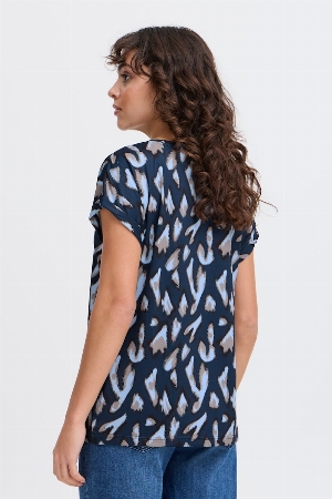 FRANSA T-Shirt à motif imprimé C-Marine multi