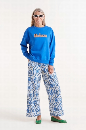 COMPANIA FANTASTICA Chandail à logo bouclé ' IBIZA' C- Bleu